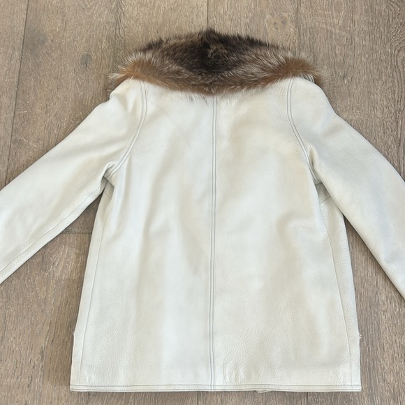 Proenza Schouler White Leather & Fur Double Breasted Jacket - Picture 6 of 6
